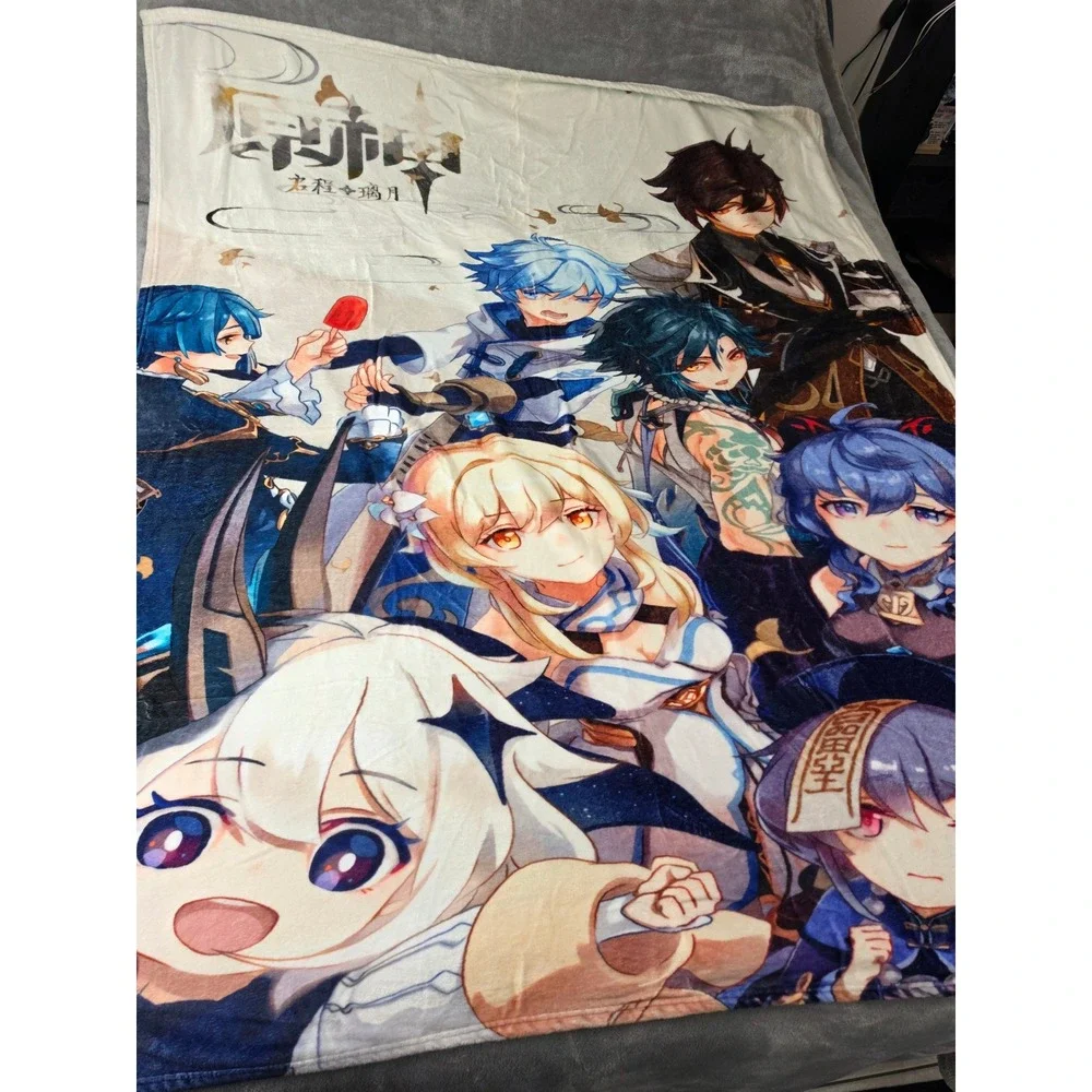 Genshin Impact Liyue‎ Characters Plush Throw Blanket Zhongli Xiao Ganyu Paimon